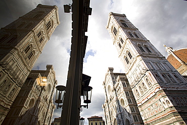 Reflections of the cathedral of Santa Maria del Fiore, Florence, UNESCO World Heritage Site, Tuscany, Italy, Europe