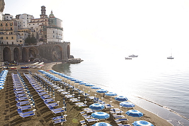 The beach of Atrani, Costiera Amalfitana, UNESCO World Heritage Site, Campania, Italy, Europe