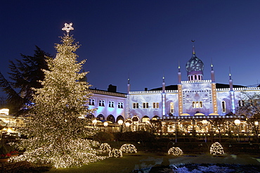 Tivoli Gardens at Christmas, Copenhagen, Denmark, Scandinavia, Europe