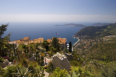 Eze village and Cap Ferrat, Alpes Maritimes, Provence, Cote d'Azur, French Riviera, France, Mediterranean, Europe