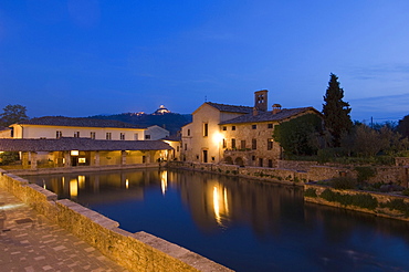 Thermae of Bagno Vignoni, Val d'Orcia, Siena province, Tuscany, Italy, Europe