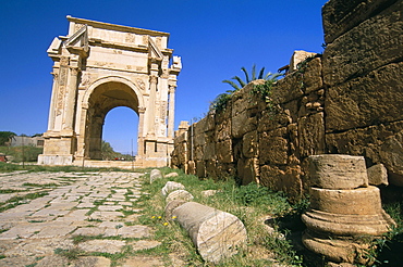 Severan arch (Settimio Severo arch), Leptis Magna, UNESCO World Heritage Site, Tripolitania, Libya, North Africa, Africa