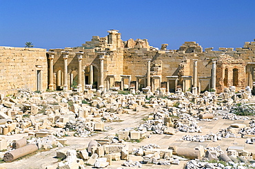 Severan Forum, Leptis Magna, UNESCO World Heritage Site, Tripolitania, Libya, North Africa, Africa