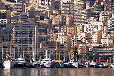 Boats on the waterfront, Monte Carlo, Monaco, Cote d'Azur, Mediterranean, Europe