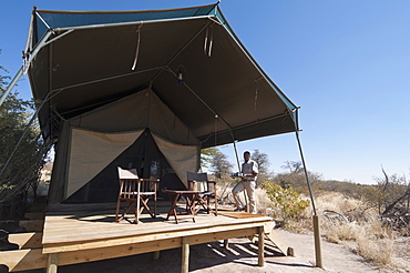 Kalahari Plains Camp, Deception Valley, Central Kalahari Game Reserve, Botswana, Africa