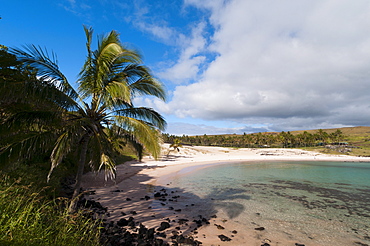 Anakena beach, Rapa Nui (Easter Island), UNESCO World Heritage Site, Chile, South America