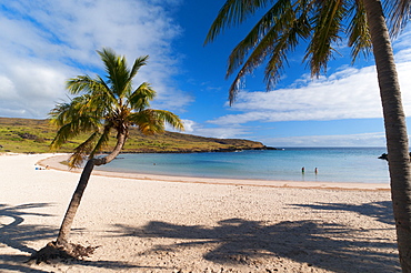 Anakena beach, Rapa Nui (Easter Island), UNESCO World Heritage Site, Chile, South America