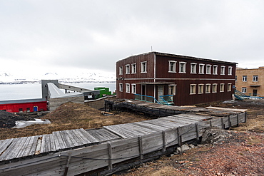 Russian settlement, Barentsburg, Spitzbergen, Svalbard Islands, Norway, Scandinavia, Europe  