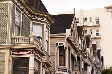 Victorian houses, Pacific Heights district, San Francisco, California, United States of America, North America