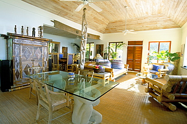 Interior of luxury hotel, formerly Ian Fleming's house, Goldeneye, Ocho Rios, St. Mary, Jamaica, West Indies, Central America