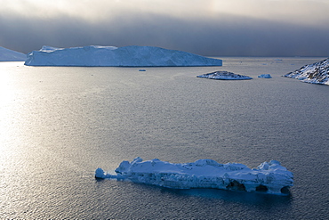 Icebergs in Ilulissat icefjord, UNESCO World Heritage Site, Greenland, Denmark, Polar Regions