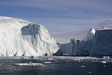 Icebergs in Ilulissat icefjord, UNESCO World Heritage Site, Greenland, Denmark, Polar Regions