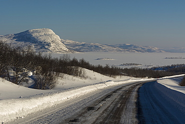 Frozen landscape near Kiruna, Sweden, Scandinavia, Europe