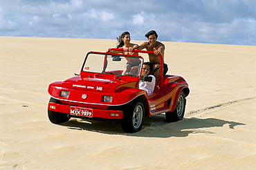 Dune buggy on sand dunes, Genipabu (Natal), Rio Grande do Norte state, Brazil, South America