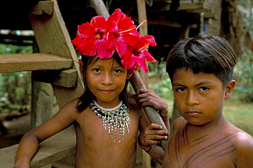 Young Embera Indians, Soberania Forest National Park, Panama, Central America