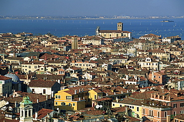 Aerial view of the city, Venice, Veneto, Italy, Europe