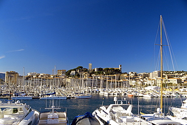 Old city and tourist harbour, Cannes, Alpes-Maritimes, Provence, Cote d'Azur, French Riviera, France, Mediterranean, Europe