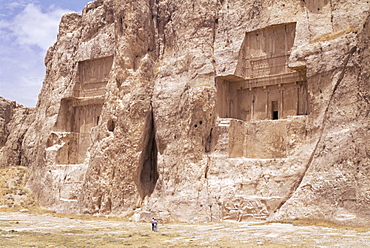 Tombs of Darius II and Artaxerxes (left to right), Naqsh e Rustam (Naqsh-i-Rustem), Iran, Middle East