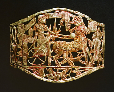 Red-gold openwork object, from the tomb of the pharaoh Tutankhamun, discovered in the Valley of the Kings, Thebes, Egypt, North Africa, Africa