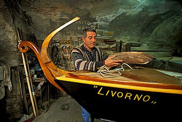 Boat maker, Livorno, Tuscany, Italy