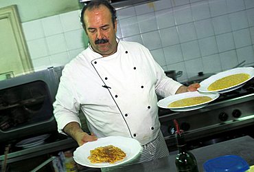 Chef, La Vineria restaurant, Brescia, Lombardy, Italy