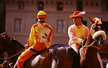 The start of the Palio is said "La Mossa", Siena, Tuscany, Italy