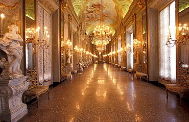 Galleria degli Specchi, Palazzo Reale, Genoa, Liguria, Italy