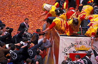 Battle of the oranges, Traditional carnival, Ivrea, Piedmont, Italy