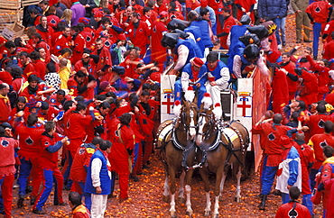 Battle of the oranges, Traditional carnival, Ivrea, Piedmont, Italy