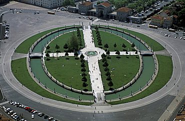 Prato della Valle aerial view, Padua, Veneto, Italy