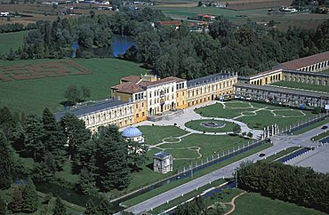 Villa Contarini aerial view, Piazzola sul Brenta, Veneto, Italy