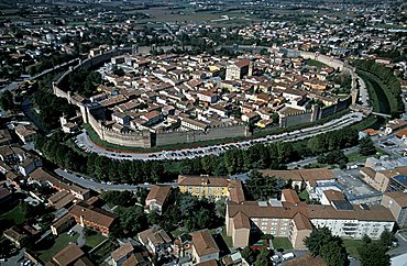 Aerial view of Cittadella,  Veneto, Italy