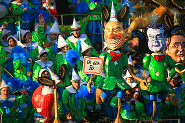 Silvio Berlusconi and Romano Prodi masks, Carnival 2007, Viareggio, Tuscany, Italy