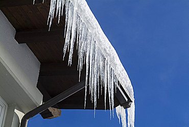 Ice stalactite, Gressan, Pila, Valle d'Aosta, Italy