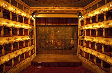 Interior of Teatro Rossini, Pesaro, Marche, Italy