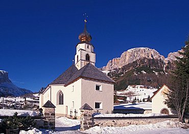 Church, San Cassiano, Val Badia, Trentino Alto Adige, Italy