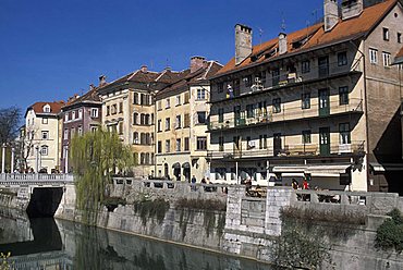 Ljubljanica river, Ljubljana, Slovenia, Europe