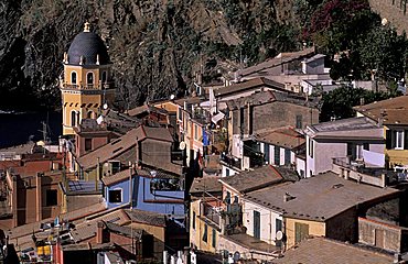 Cityscape with Santa Margherita di Antiochia church, Vernazza, Ligury, Italy