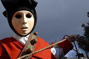 Typical carnival, Issohadores parade, Mamoiada, Sardinia, Italy, Europe