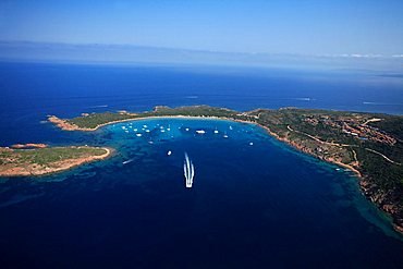 Aerial view, Capo Coda Cavallo, Sardinia, Italy, Mediterranean, Europe