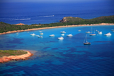 Aerial view, Capo Coda Cavallo, Sardinia, Italy, Mediterranean, Europe