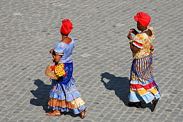 Women in traditional clothes, Havana, Cuba, West Indies, Central America