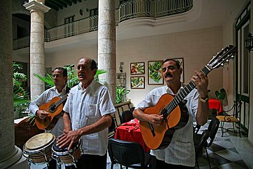 Hall, Hotel Florida, Havana, Cuba, West Indies, Central America 