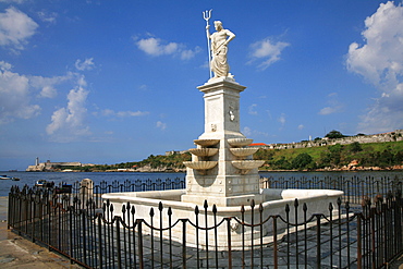 Neptune statue, Malecon promenade, Havana, Cuba, West Indies, Central America