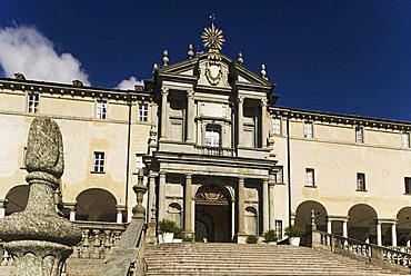 Porta Regia monumental portal, Sanctuary, Oropa, Piedmont, Italy, Europe 