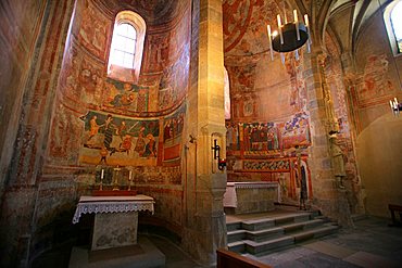 Church, St. Johann Mustair monastery, Mustair, Val Monastero, Bassa Engadina, Switzerland, Europe