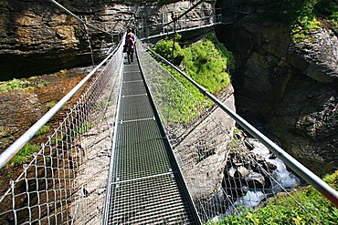 Bridge built over the thermal springs, Leukerbad, Vallese, Switzerland, Europe