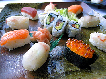 Sushi, Amaebi, Ikura, Ebi, Ika, Hamachi, Japanese Food, Japan, Asia