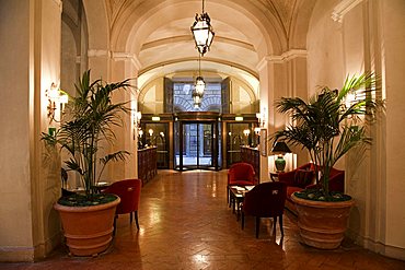 Reception, Grand Hotel Continental, Siena, Tuscany, Italy