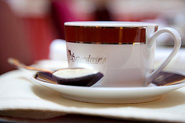 Coffee cup, Grand Hotel Continental, Siena, Tuscany, Italy